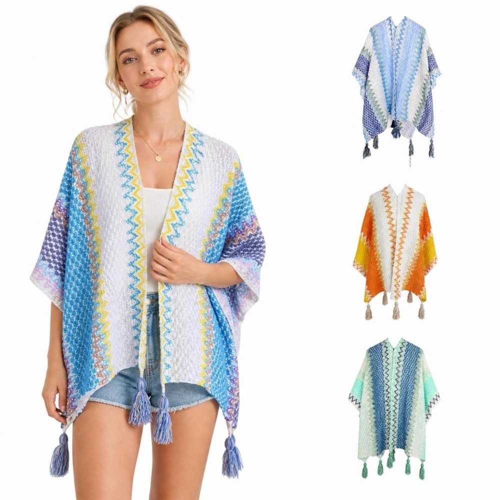 Ethnic Wear In Fashion - Poncho cape en tricot à motif