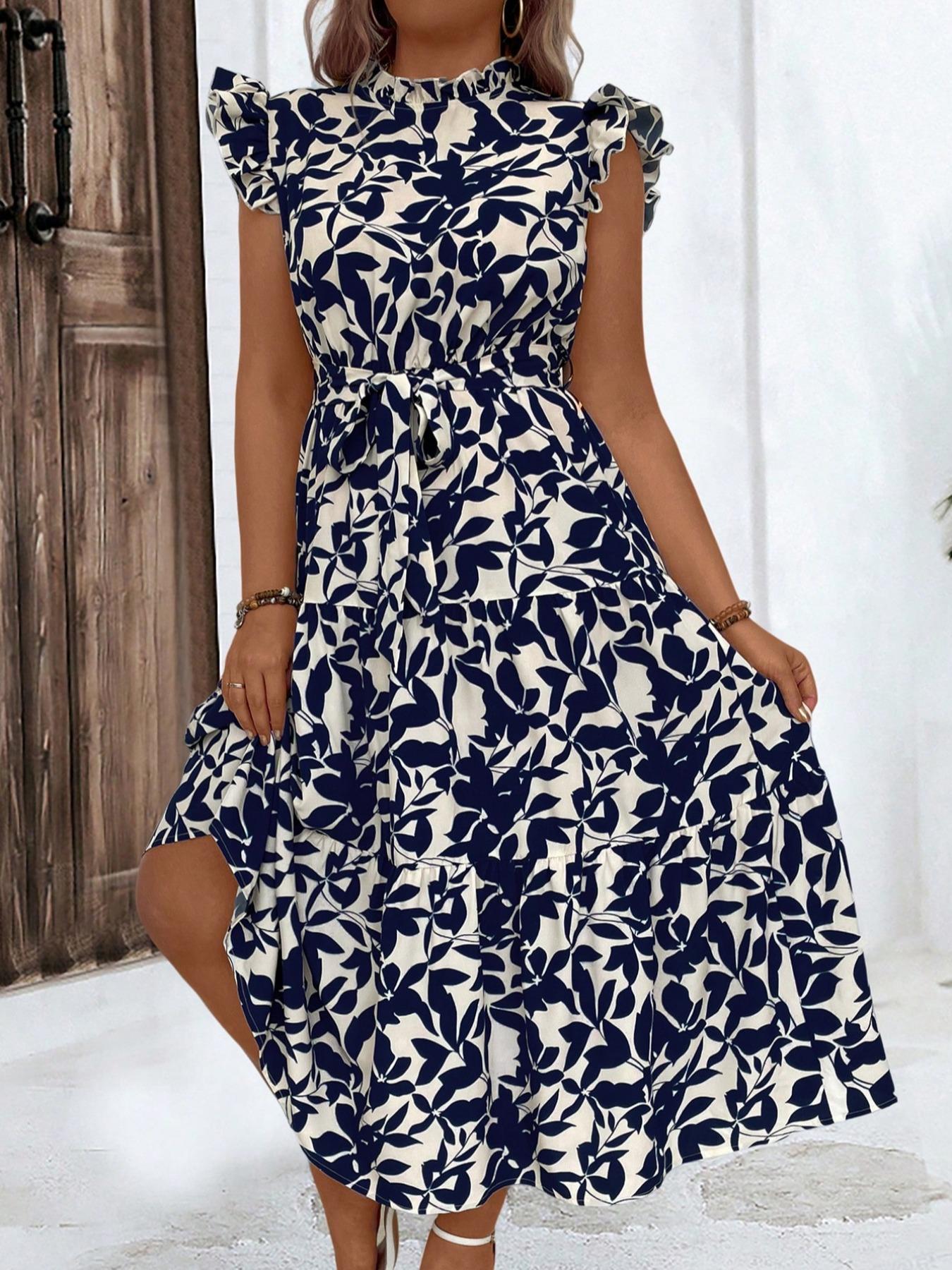 Ethnic Fashion Dress - Robe grande taille à volants froncée