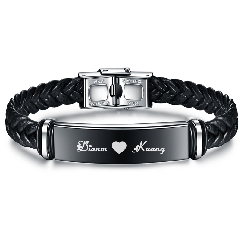 Ethnic Fashion Logo - Bracelet en cuir tissé à la