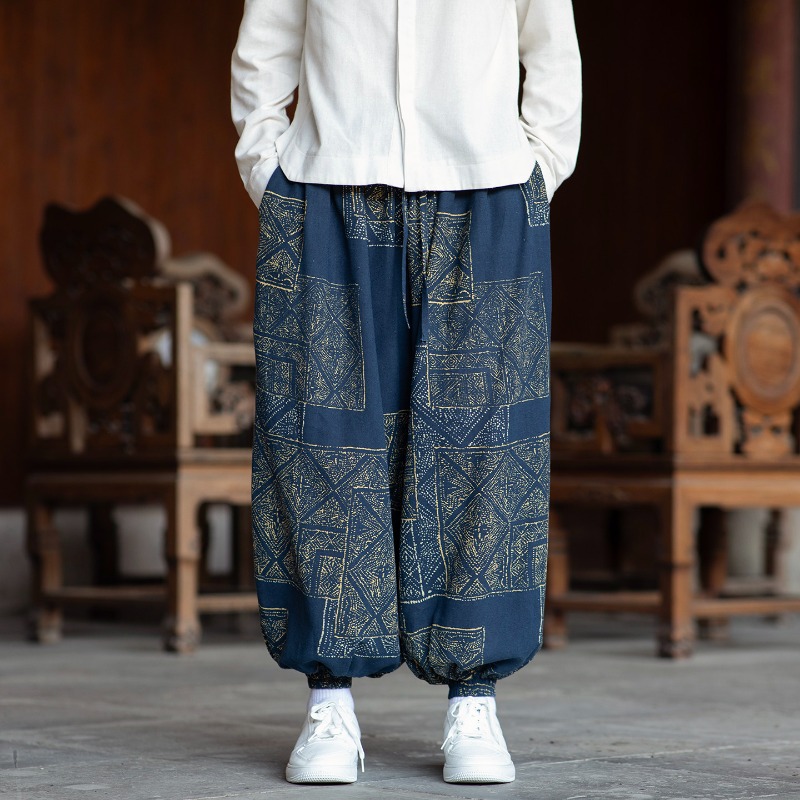 Ethnic Wear In Fashion - Pantalon harem pour hommes, style chinois,