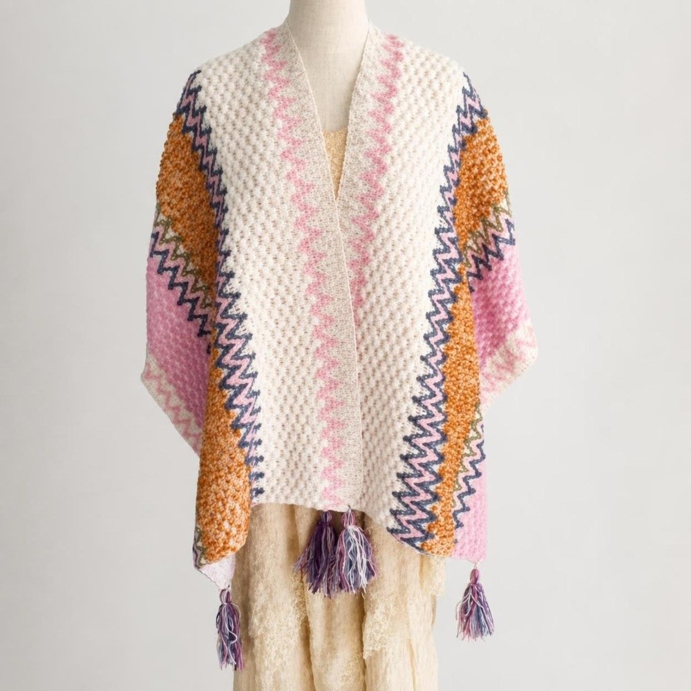 Poncho cape en tricot à motif  - Ethnic Wear In Fashion avis et prix