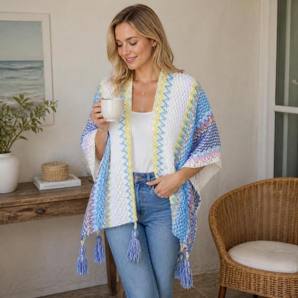 Poncho cape en tricot à motif  - Ethnic Wear In Fashion avis et prix