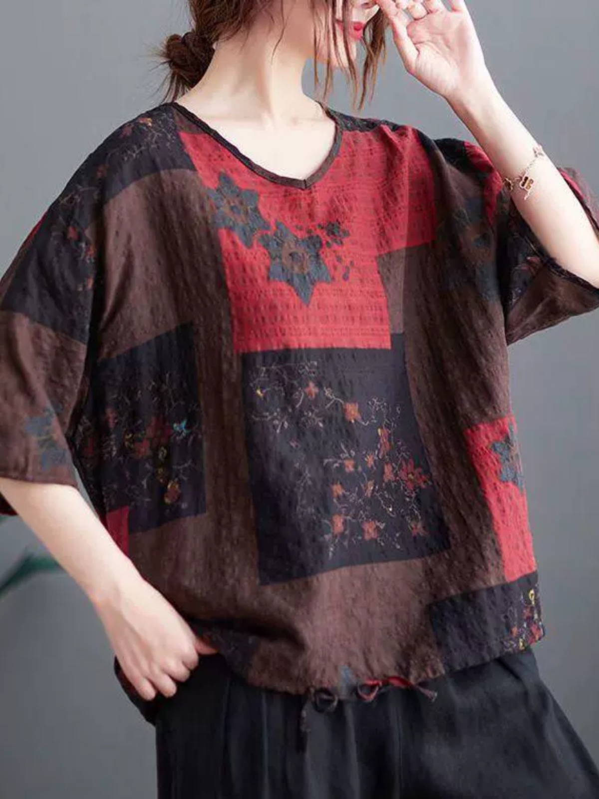T-shirt léger en coton et lin, - Ethnic Wear In Fashion avis et prix
