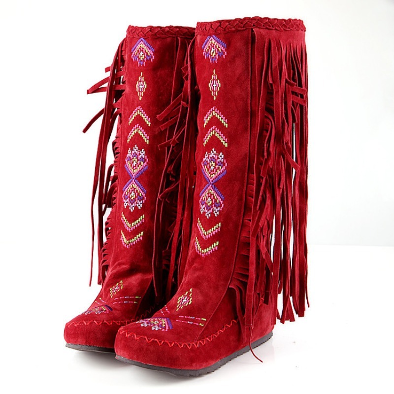 Bottes à franges brodées à la  - Ethnic And Fashion avis et prix