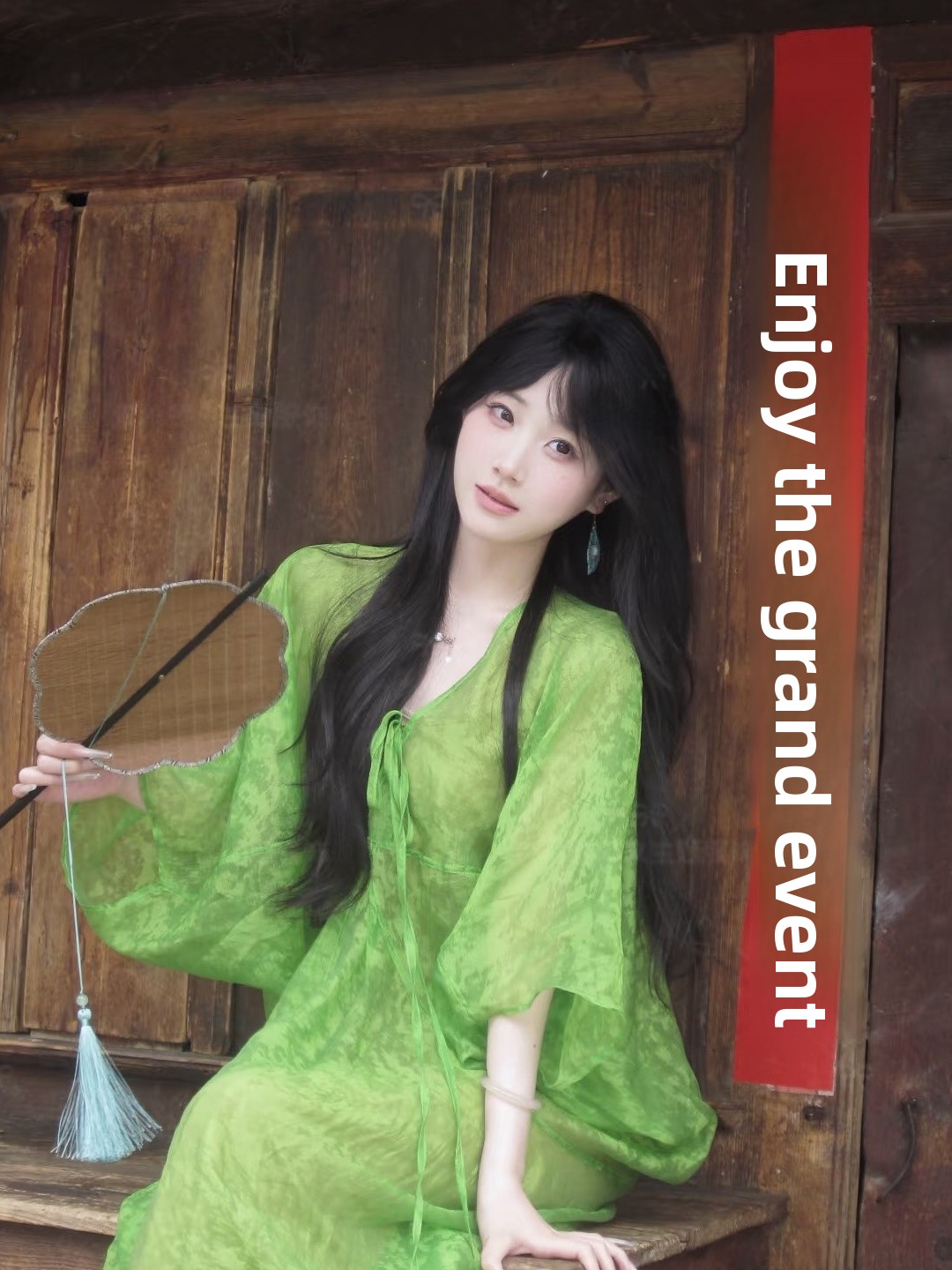 Robe verte de style chinois, i - Ethnic Fashion Studio avis et prix