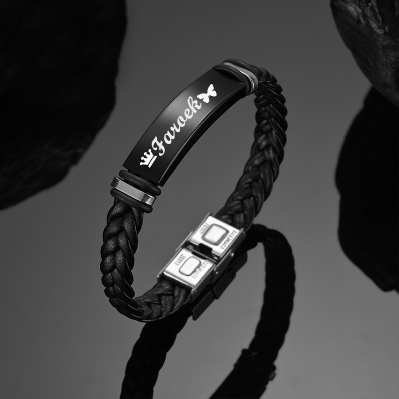 Bracelet en cuir tissé à la ma - Ethnic Fashion Logo avis et prix