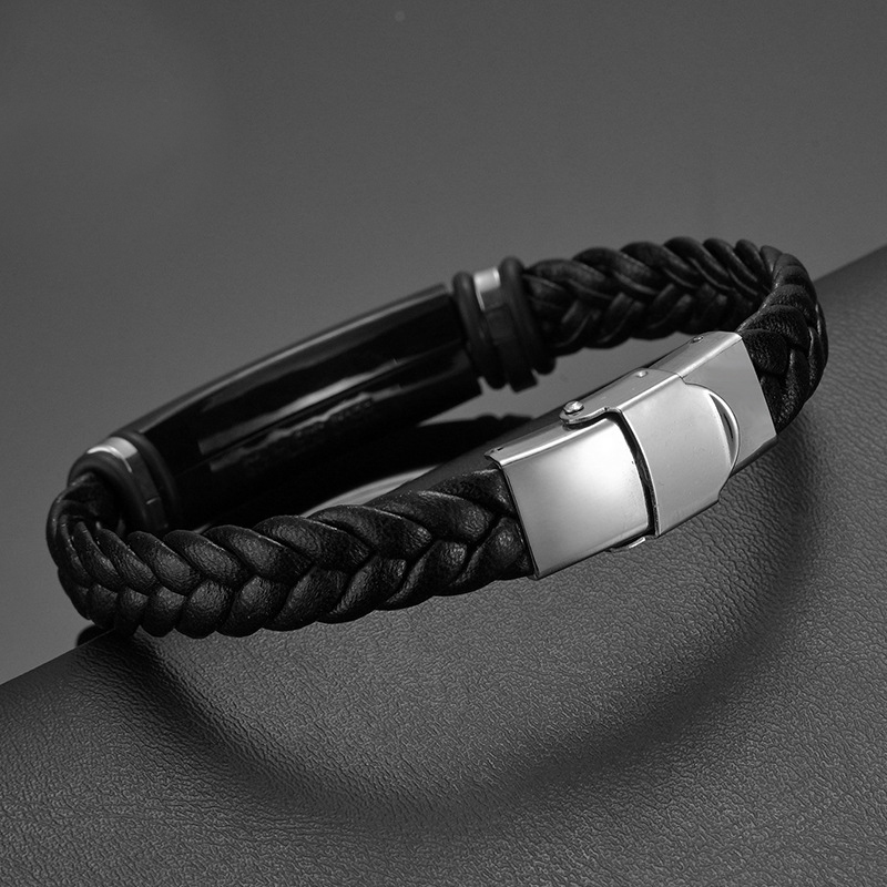 Bracelet en cuir tissé à la ma - Ethnic Fashion Logo avis et prix